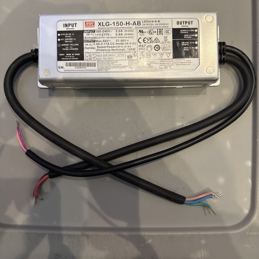 Mean Well XLG-150-M-AB Constant Power Mode LED Driver - 0.7 to 2.1A - Current...